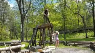 Historic Mill Creek Discovery Park Mackinaw saw demonstration with Isabel