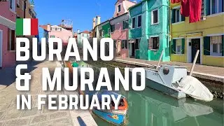Walking Tour: Murano & Burano in Venice | 4K