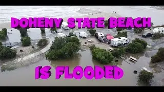Doheny is hit by the atmospheric river! San Juan Creek swollen to the max!