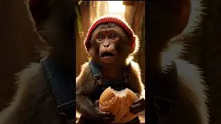 Baby Monkey and the Kind Baker 🍞💛 | A Heartwarming Cinematic Story of Compassion and Hope #shorts