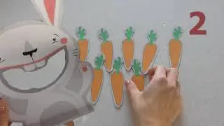 Bunny eating and counting carrots   video for babies to learn to count from 1 to 10