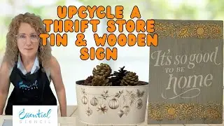 Upcycle a Thrift Store Tin & Wooden Sign &ndash; DIY Stencil & Transfer Craft Tutorial