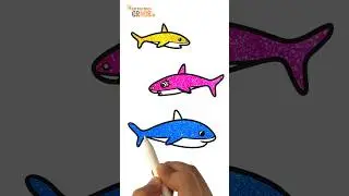 How to Draw a Baby Shark, Mommy Shark and Daddy Shark #babyshark #babysharkdrawing #shorts #drawing