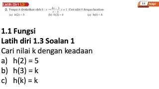 Latih diri 1.3 Soalan 2 | 1.1 Fungsi | Bab 1 Fungsi Matematik Tambahan Tingkatan 4 | Add Maths F4