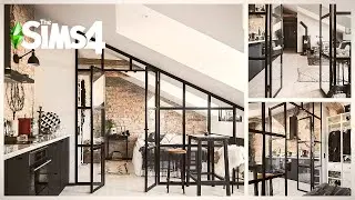 TINY INDUSTRIAL STUDIO APARTMENT | The sims 4 | Speed build | CC links