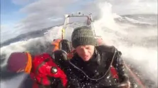 Small boat, rough sea - the roost in Shetland