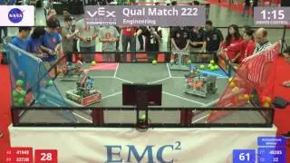 VEX Worlds 2016 - VRC High School - Engineering - Qual 222 (4194E 3273B) 194 vs 175 (4828S 2Z)