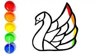Draw Swan Bird with Colors & Circles + Baby Shark Song | Learn Colors for Kids | Yup Yup Go