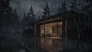Heavy Rainfall & Quiet Thunder 🌧️🛏️ | Peaceful Forest Bedroom Sleep Atmosphere