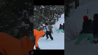 Parents vs Kids Snowball Fight  #shorts