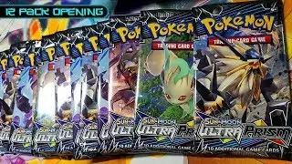 OPENING 12 AWESOME BOOSTER PACKS OF POKEMON SUN & MOON ULTRA PRISM