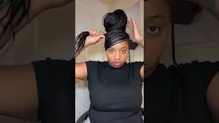 Side swoop bun x Knotless Braids #knotlessbraids #hairstyles #trending