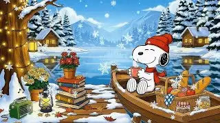 Snoopy&rsquo;s Christmas Snow Cabin Jazz 🎄❄️🔥 Soft Fireplace Jazz 🎷 Calm Study & Reading Mood