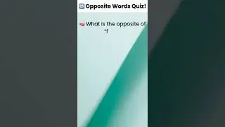 Opposite Words Quiz 🔁 Fast vs Slow #Shorts #englishquiz #subscribe