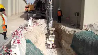TEREX Drum cutter, trenching in Qatar, limestone rocks (HD)