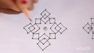 9*1 Dots kolam rangoli kambi kolam, simple small rangoli, rangoli with pencil ✏️✏️✏️✏️✏️