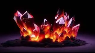 Crystal Inferno: Futuristic Loop of Glowing Gems