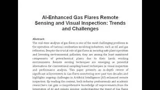 AI Enhanced Gas Flares Remote Sensing and Visual Inspection Trends and Challenges