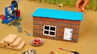 Lightning Hits Pole - DIY Mini House Building with Bricks and Cement Construction Science Project