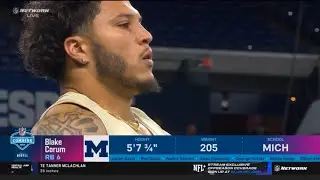 Blake Corum full 40 yard dash highlights 2024 NFL Combine