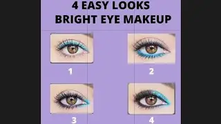 4 easy look for bright eye makeup / radium bright color 👁 makeup for any party, festival & occasion