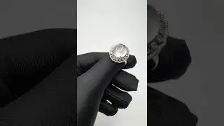 18K White Gold Colourless Cabochon Jadeite Jade Diamond Ring (ONCJR10526)