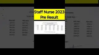 UPPSC Staff Nurse 2023 Pre Result Declared /#uppsc #staffnurse #shorts