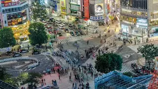 Walking in Japan: Shibuya, Scramble Crossing