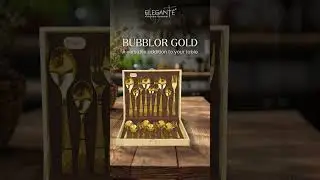 Indulge in Elegante's Bubblor Gold Cutlery Set. #eleganteindia #diningelegance