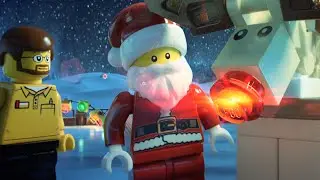 Santa and Rudolph Helping Hands - LEGO Minifigure Family Holiday Card