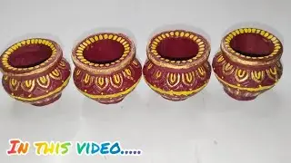 Mini Kalash Decoration 💫 Diy Craft ideas💡Creative art ideas ✨ #diy #artandcraft #viral #artwork #art