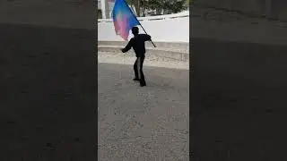 One Hand Double 45 Flag Toss