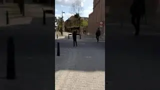 A child helps blind man