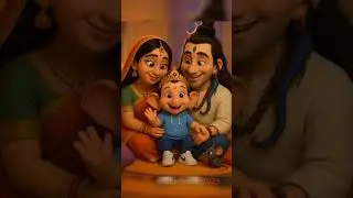 Ganesha with Shiva & Parvati Cutest Divine Family Moment! #bappa #cute #shiva #parvati #trend #god