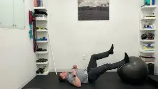 Physio ball hamstring curl, double and single leg
