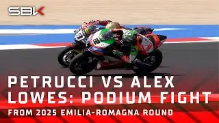 Podium battle: Petrucci 🆚 Alex Lowes in a thrilling showdown ⚔️ | 2025 #EmiliaRomagnaWorldSBK 🇮🇹