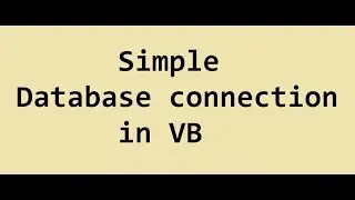 Simple Database connection in VB -TechnoRd -