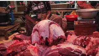 Early Morning Fresh  Beef Cutting Skills #video #skilledbutcher #redmeatcutting#meat#beef #smooth