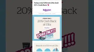 20% OFF @ Ulta with Rakuten!!! Today Only!!! #ulta #discount #sale #makeup #fragrance #deal
