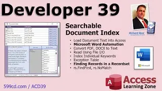 Microsoft Access Developer 39. Searchable Document Index, Microsoft Word Automation, DOC, PDF to TXT