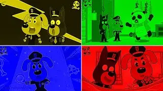 Sheriff Labrador _ Police Cartoon - Coffin Dance Song (COVER) 4 Colors