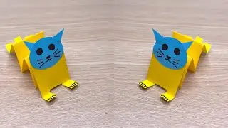 Yellow & Blue Cat DIY | Simple Animal Craft Project