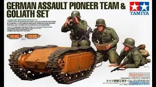 In box review of Tamiya 1/35 German Assault Pioneer Team and Goliath set