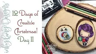 How to Color on Wood Slices with Colored Pencils for Day 11 of 12 Day of Creative Christmas