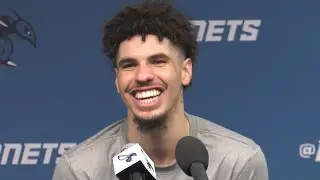 LaMelo Ball hilarious reaction to this reporters voice 