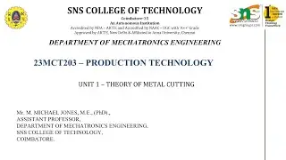 Lecture Video | Single Point Cutting Tool | Production Technology | SNS Institutions
