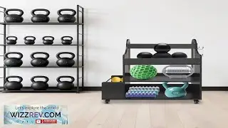 Home Gym Storage Rack Workout Equipment Organizer Yoga Mat Holder With Wheels