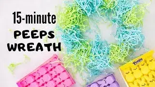 $7 DIY Marshmallow Peeps Wreath 🐥Done in 15-Minutes!