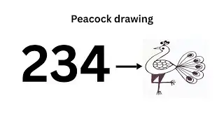 How to draw peacock from number 234|| Peacock drawing|| Kuch sikho|| Jaki drawing academy