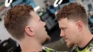 HIGH TAPER W/ CURLS 🔥 I cut my new barber's hair!